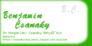 benjamin csanaky business card